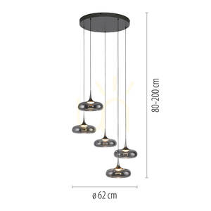 POSH 15694-15 Grå pendellampa med 5 LED-lampor small 7
