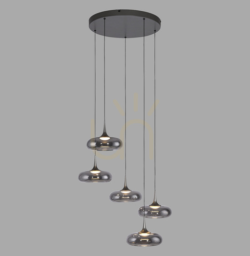 Kontrollera POSH 15694-15 Grå pendellampa med 5 LED-lampor