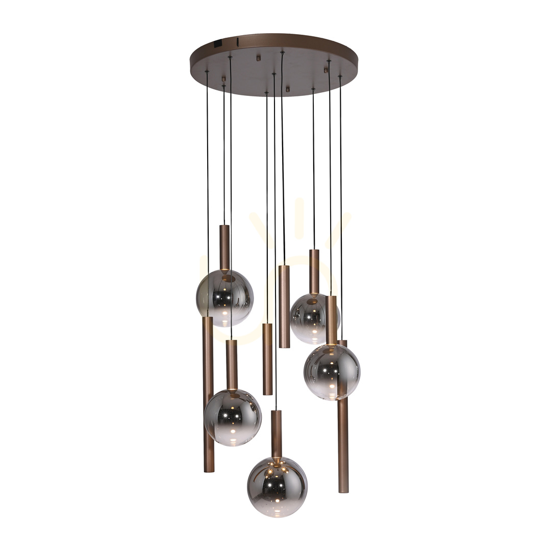 Förhandsvisning BOWL 2287-23 Brunt 9xLED-pendelljus BOWL 2287-23 Brunt 9xLED-pendelljus