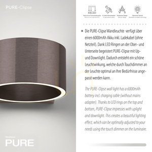 PURE CLIPSE 8561-34 Brun vägglampa med 2 LED-lampor small 7