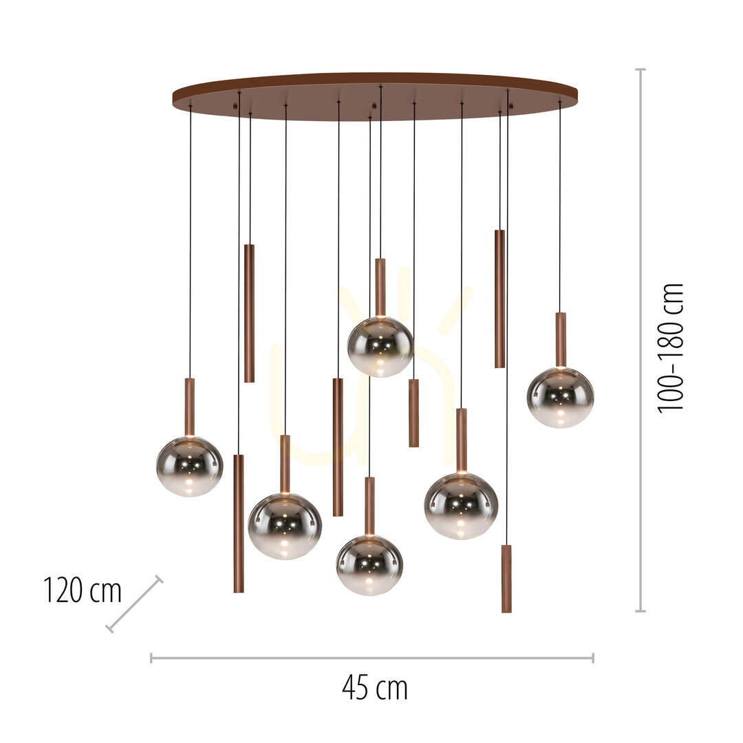 Förhandsvisning BOWL 2288-23 Taklampa, brun, 12xLED BOWL 2288-23 Taklampa, brun, 12xLED