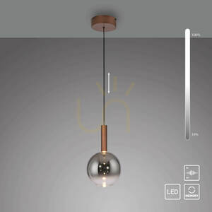 BOWL 2284-23 Taklampa, brun, 1xLED small 1