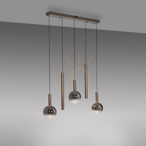 BOWL 2286-23 Brunt 5xLED-pendelljus small 3