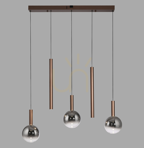 Kontrollera BOWL 2286-23 Brunt 5xLED-pendelljus