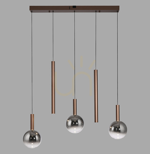 BOWL 2286-23 Brunt 5xLED-pendelljus small 0