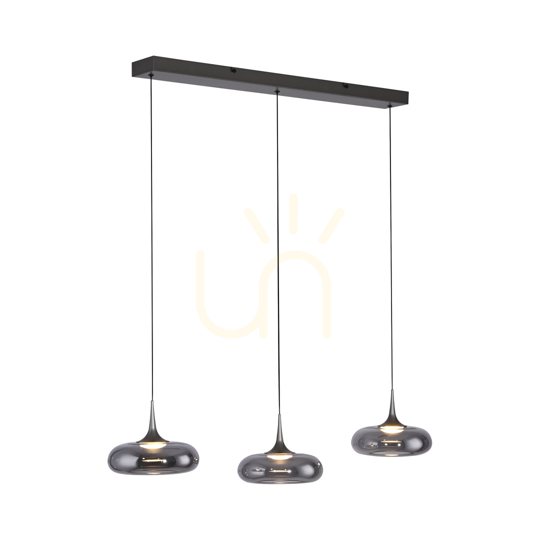 Förhandsvisning POSH 15693-15 Grå pendellampa med 3 LED-lampor POSH 15693-15 Grå pendellampa med 3 LED-lampor