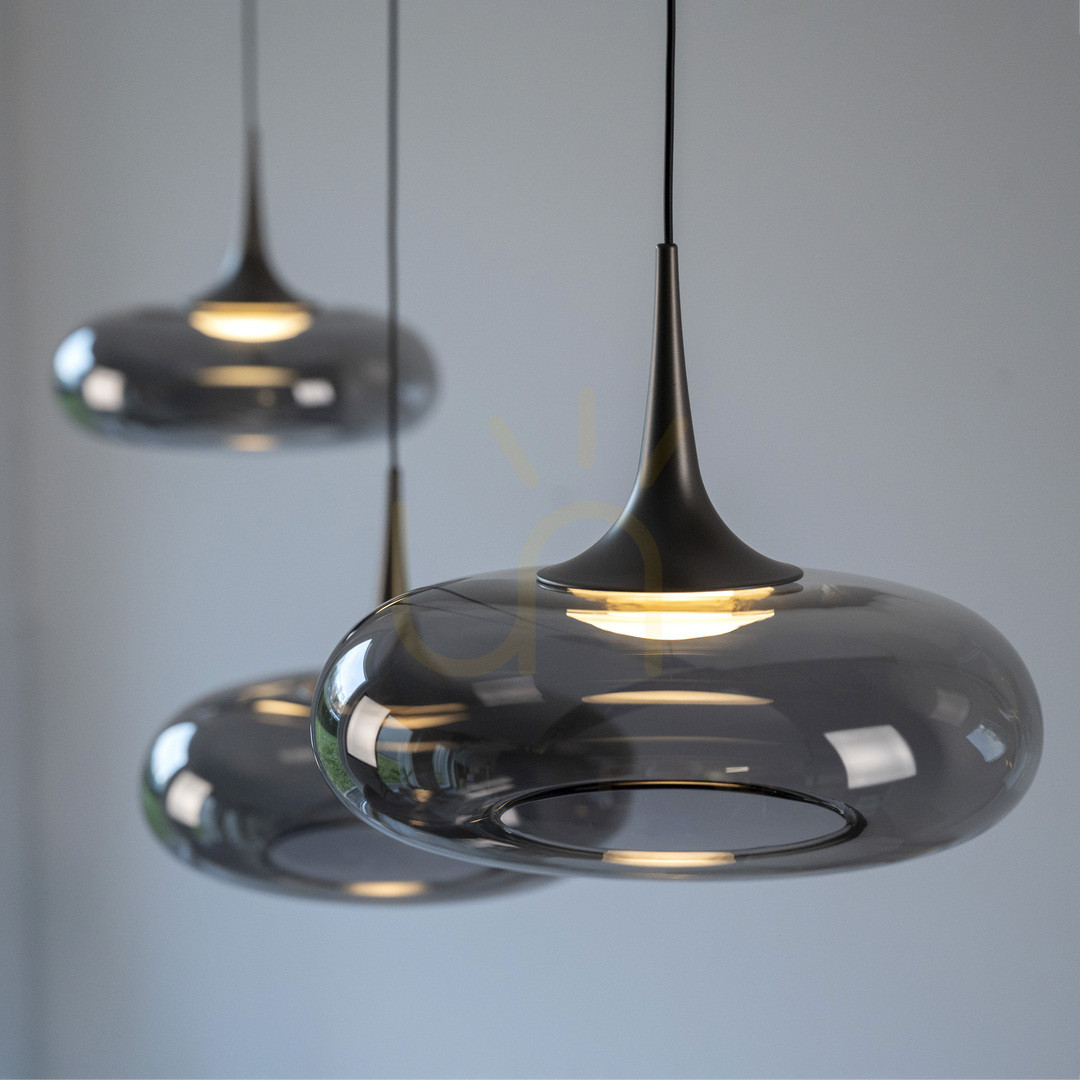Utsikt POSH 15693-15 Grå pendellampa med 3 LED-lampor POSH 15693-15 Grå pendellampa med 3 LED-lampor
