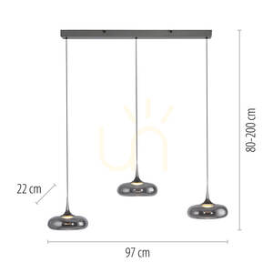 POSH 15693-15 Grå pendellampa med 3 LED-lampor 8 POSH 15693-15 Grå pendellampa med 3 LED-lampor small 8