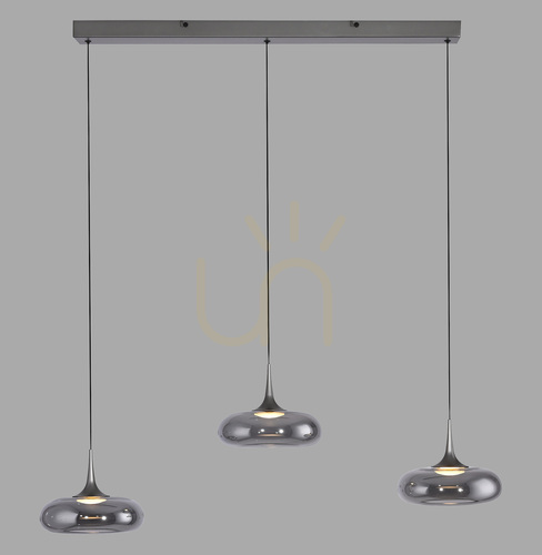 Kontrollera POSH 15693-15 Grå pendellampa med 3 LED-lampor