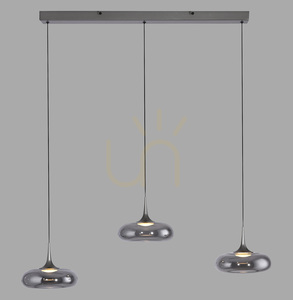POSH 15693-15 Grå pendellampa med 3 LED-lampor 0 POSH 15693-15 Grå pendellampa med 3 LED-lampor small 0