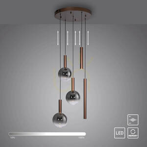 BOWL 2285-23 Brunt 5xLED-pendelljus small 1