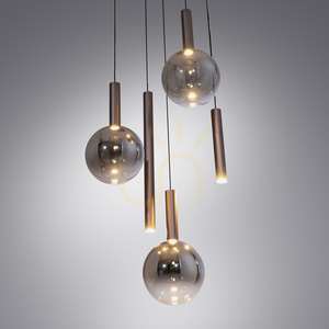 BOWL 2285-23 Brunt 5xLED-pendelljus small 5