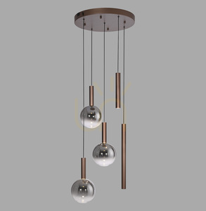 BOWL 2285-23 Brunt 5xLED-pendelljus small 0