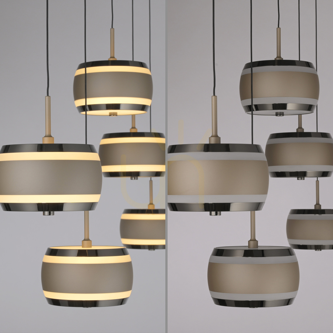 Utsikt PURE FALLING RINGS 2504-97 Brunt 5xLED-pendelljus PURE FALLING RINGS 2504-97 Brunt 5xLED-pendelljus