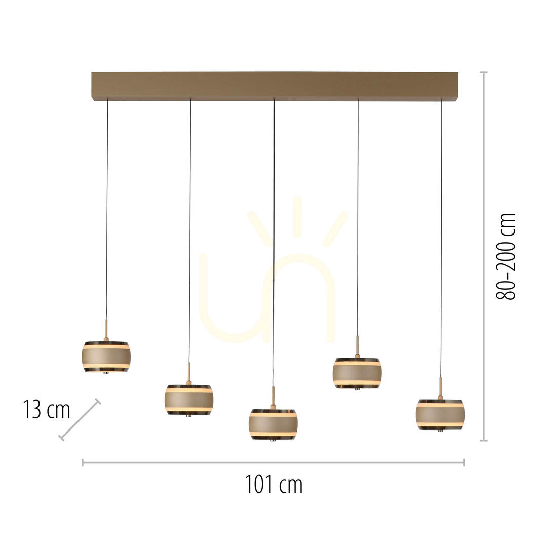 Förhandsvisning PURE FALLING RINGS 2504-97 Brunt 5xLED-pendelljus PURE FALLING RINGS 2504-97 Brunt 5xLED-pendelljus