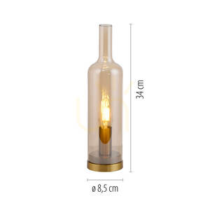 BOTTLE14006-27 Bordslampa, bärnstensfärgad, 1xE14 small 9