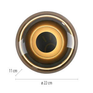 Schöner Wohnen POSH 15696-15 LED-vägglampa och plafond, grå, rökfärgat glas, Ø22 cm small 9