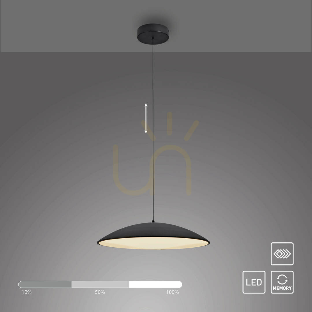 Utsikt LENTE14607-18 Svart pendellampa med 1 LED-lampa LENTE14607-18 Svart pendellampa med 1 LED-lampa