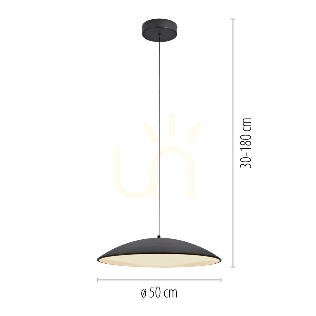 Förhandsvisning LENTE14607-18 Svart pendellampa med 1 LED-lampa LENTE14607-18 Svart pendellampa med 1 LED-lampa
