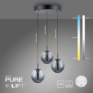 PURE E-Infinity 2222-15 Grå 3xLED-pendellampa small 1