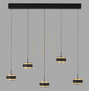 PURE FALLING RINGS 2504-18 Svart 5xLED-pendellampa 0 PURE FALLING RINGS 2504-18 Svart 5xLED-pendellampa small 0