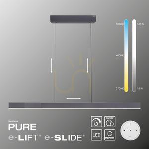 PURE MOTO-RISE 2545-18 Svart 3xLED-pendellampa small 6