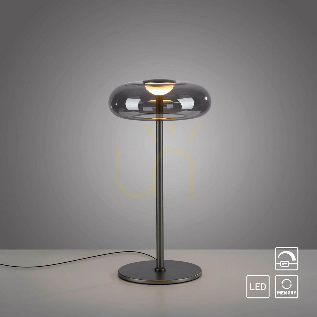 Utsikt POSH 15697-15 Bordslampa, grå, 1xLED POSH 15697-15 Bordslampa, grå, 1xLED