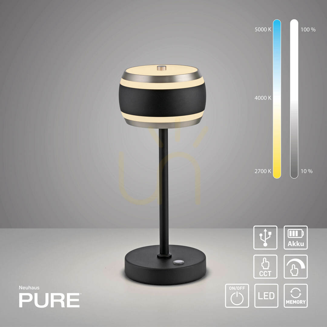 Utsikt PURE FALLING RINGS 4503-18 Bordslampa, svart, 1xLED PURE FALLING RINGS 4503-18 Bordslampa, svart, 1xLED