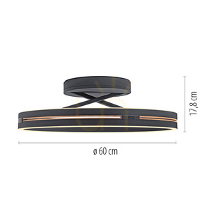 PURE LOOP 6552-18 Svart taklampa, 2xLED small 2