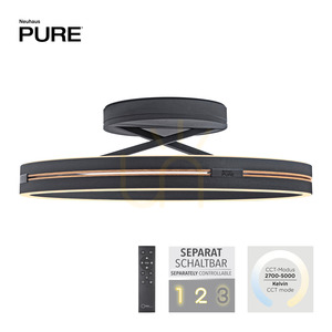 PURE LOOP 6552-18 Svart taklampa, 2xLED small 6