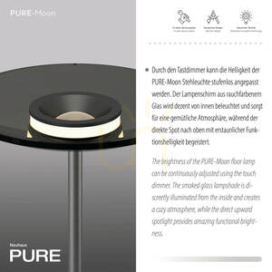 PURE MOON 594-15 Golvlampa, grå, 2xLED 2 PURE MOON 594-15 Golvlampa, grå, 2xLED small 2