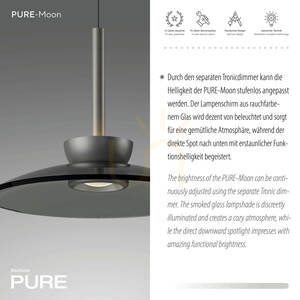 PURE MOON 2191-15 Grå pendellampa med 2 LED-lampor small 2