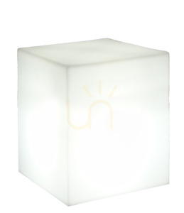 CUBY 3195 Vitt trädgårdsbord, 1xLED small 1