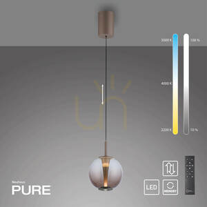PURE INFINITY 2220-97 taklampa, brun, 1xLED 1 PURE INFINITY 2220-97 taklampa, brun, 1xLED small 1