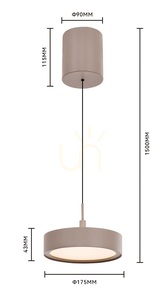 VALENSOLE Enkel taklampa, Cashmere, 6062-113 Aviano small 5
