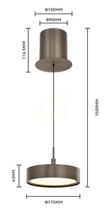 VALENSOLE Enkel taklampa, brun 6062-121 Aviano small 7