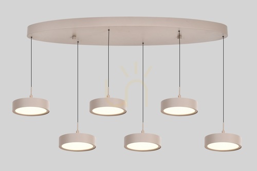 Kontrollera VALENSOLE Oval taklampa med 6 lampor, Cashmere, 7062-613 Aviano