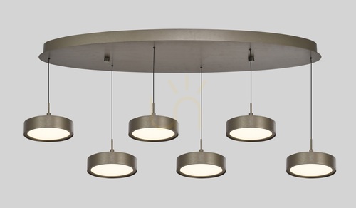 Kontrollera VALENSOLE Oval pendellampa med 6 lampor, brun 7062-621 Aviano