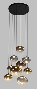 PESARO Rund pendellampa med 9 lampor, svart, 5082-902 Aviano small 6