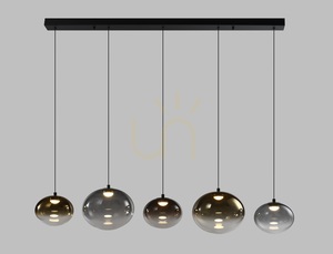 PESARO rak pendellampa med 5 lampor, svart, 7082-502, Aviano small 4