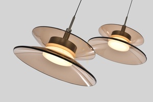 CREMA rund pendellampa med 3 lampor, brun/kaffefärgad skärm 5058-321 Aviano small 2