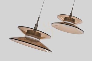 CREMA rund pendellampa med 3 lampor, brun/kaffefärgad skärm 5058-321 Aviano small 3