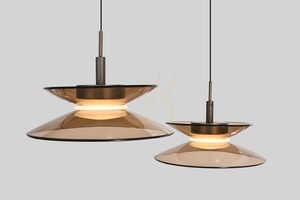 CREMA rak pendellampa med 4 lampor, brun/kaffefärgad skärm 7058-421 Aviano small 6