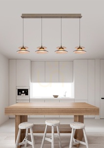 CREMA rak pendellampa med 4 lampor, brun/kaffefärgad skärm 7058-421 Aviano small 0