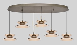 CREMA Oval taklampa med 6 lampor, brun/kaffefärgad skärm 7058-621 Aviano small 3