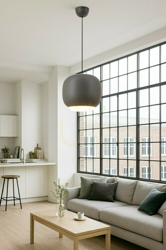 Kontrollera POSITANO Enkel taklampa, grå 6026-117 Aviano