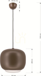 POSITANO Enkel taklampa, chokladbrun 6026-120 Aviano small 4
