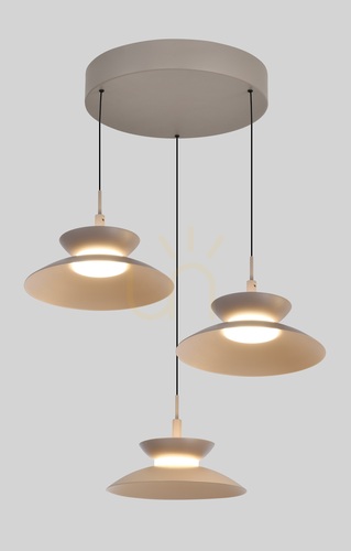Kontrollera GUBBIO Round Trio taklampa, Cashmere, 5060-313 Aviano