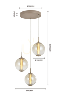 ORLEANS Rund Trio-taklampa, Cashmere, 5041-313 Aviano small 6