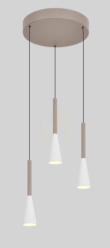 Kontrollera TROMPTO Rund Trio-pendellampa, Cashmere, 5050-324 Aviano